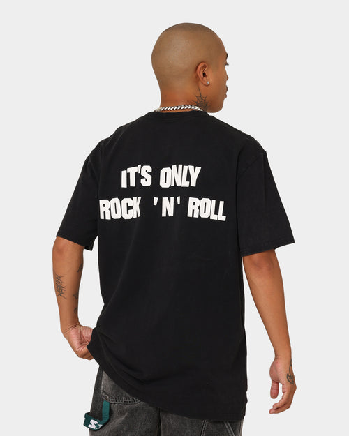 The Rolling Stones Watercolour Tongue Vintage T-Shirt Washed Black