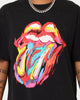 The Rolling Stones Watercolour Tongue Vintage T-Shirt Washed Black