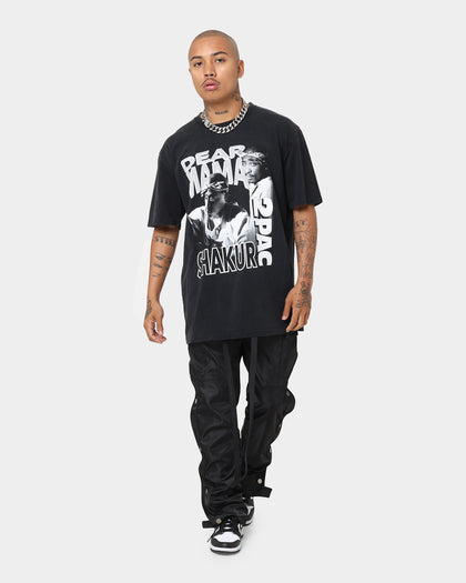 Tupac Dear Mama Monotone Vintage T-Shirt Washed Black