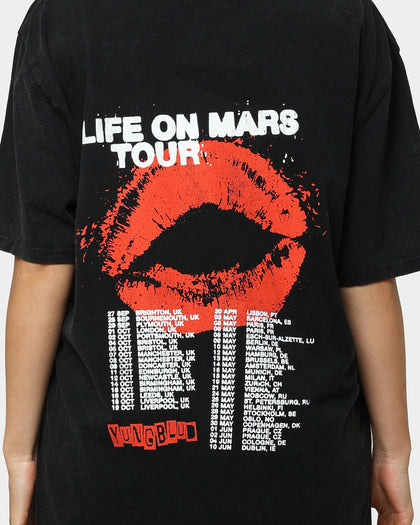 YUNGBLUD Sitting Life On Mars Tour Vintage T-Shirt Washed Black