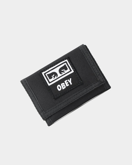 Obey Drop Out Tri Fold Wallet Black