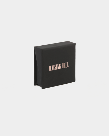 Raising Hell Iced Cross Huggie Earrings Iced Gold