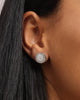 Guess Mainline Women's Coin and Crystal Stud Earrings Silver