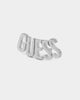 Guess Mainline Women's Guess Script Stud Earrings Silver