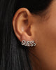Guess Mainline Women's Guess Script Stud Earrings Silver