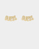 Guess Mainline Women's Guess Script Stud Earrings Gold