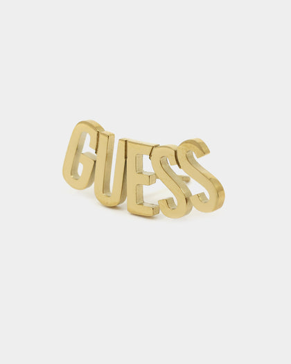 Guess Mainline Women's Guess Script Stud Earrings Gold