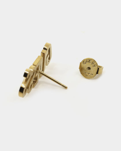 Guess Mainline Women's Guess Script Stud Earrings Gold