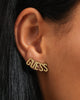 Guess Mainline Women's Guess Script Stud Earrings Gold