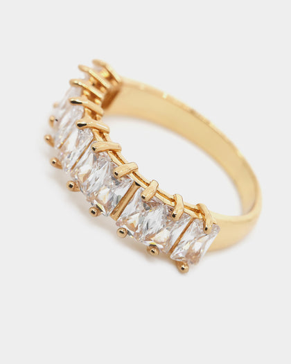 Raising Hell Women's Baquette Ring Iced Gold