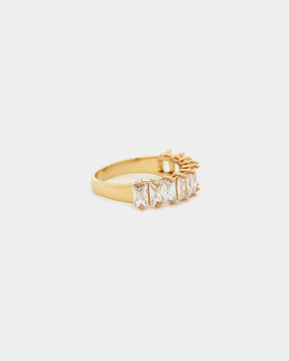 Raising Hell Women's Baquette Ring Iced Gold