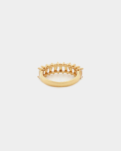 Raising Hell Women's Baquette Ring Iced Gold