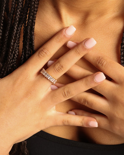 Raising Hell Women's Baquette Ring Iced Gold