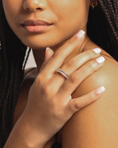 Raising Hell Women's Baquette Ring Iced Gold