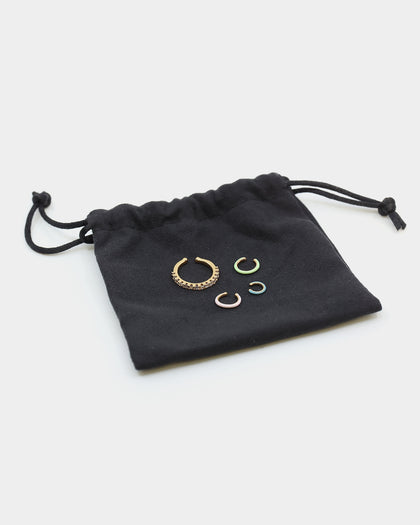 Raising Hell Women's Ear Cuff Stack Iced Gold