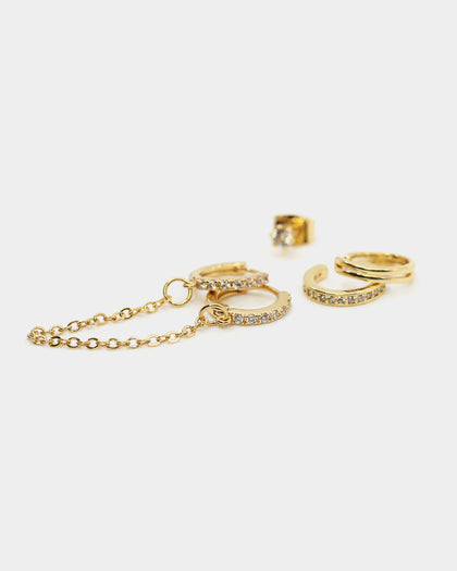 Raising Hell Women's Ear Stack Iced Gold