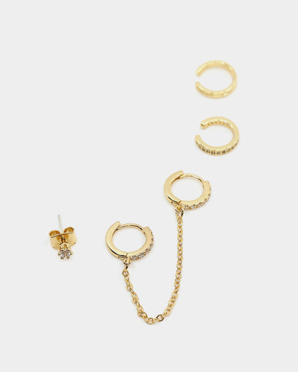 Raising Hell Women's Ear Stack Iced Gold