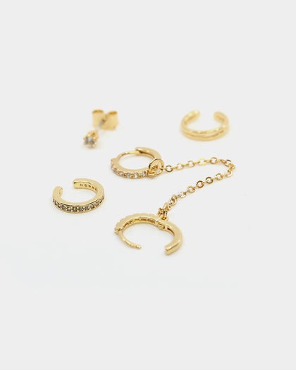 Raising Hell Women's Ear Stack Iced Gold