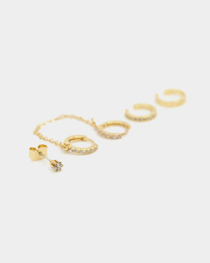 Raising Hell Women's Ear Stack Iced Gold