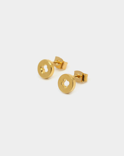 Raising Hell Women's Flower Studs Gold
