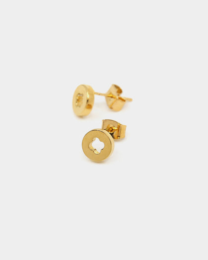Raising Hell Women's Flower Studs Gold