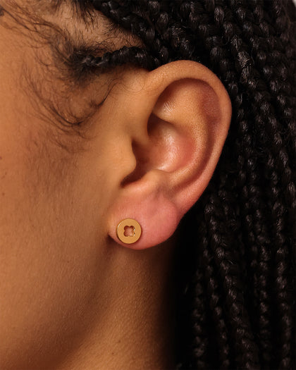 Raising Hell Women's Flower Studs Gold