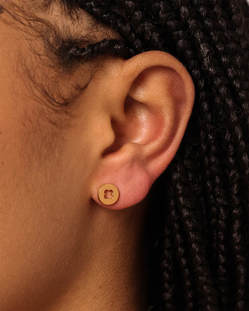 Raising Hell Women's Flower Studs Gold