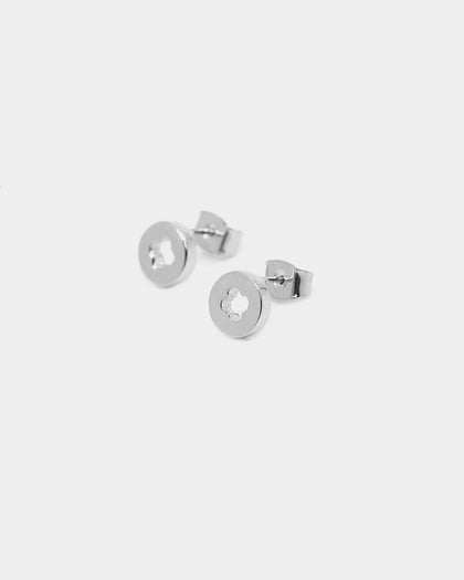 Raising Hell Women's Flower Studs White Gold