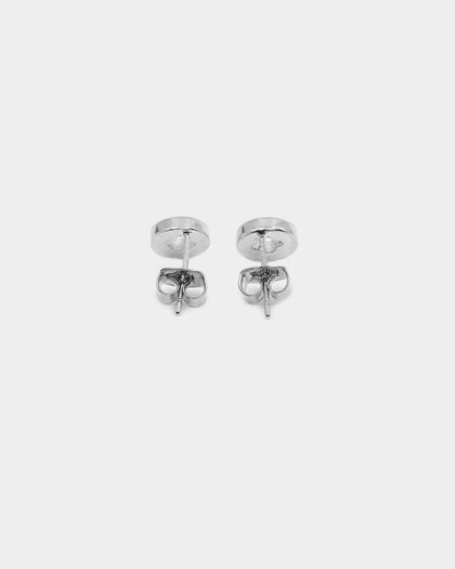 Raising Hell Women's Flower Studs White Gold