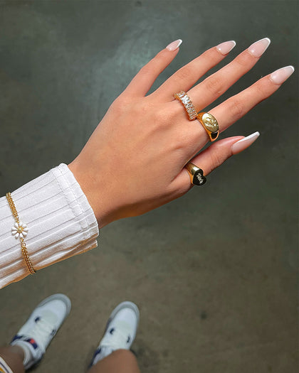 Raising Hell Women's Fuck Off Signet Ring Gold