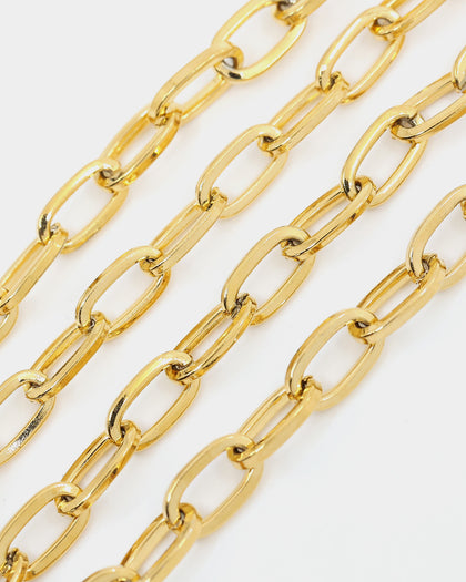 Rasing Hell Women's Gold Chain Layered Necklace Gold