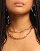 Rasing Hell Women's Gold Chain Layered Necklace Gold