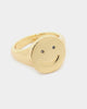 Raising Hell Women's Smiley Face Ring Gold