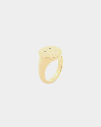 Raising Hell Women's Smiley Face Ring Gold