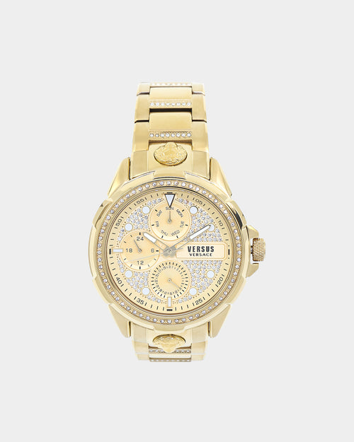 Versus Versace 6eme Arrondissement Crystal Set Watch Gold/Gold
