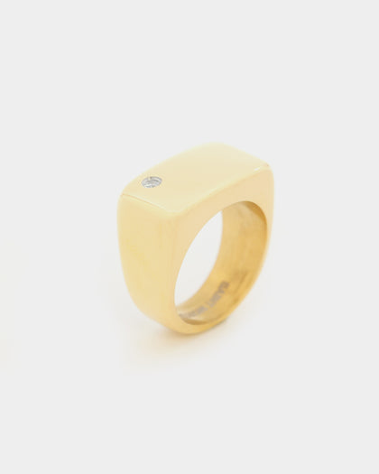 Saint Morta Iced Signet Ring Gold