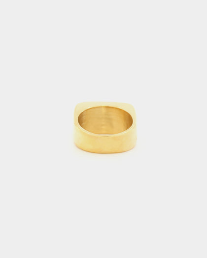 Saint Morta Iced Signet Ring Gold
