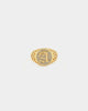 Saint Morta Letter Championship Ring Iced Gold