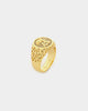 Saint Morta Letter Championship Ring Iced Gold