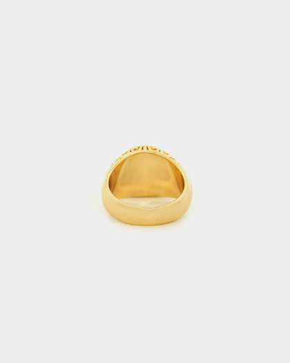 Saint Morta Letter Championship Ring Iced Gold