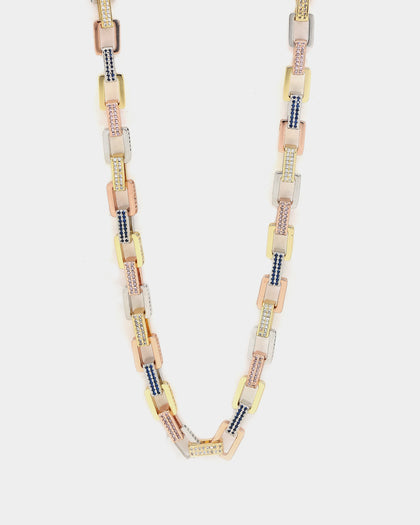 Saint Morta Tri Colour Chain 18" Iced Multi