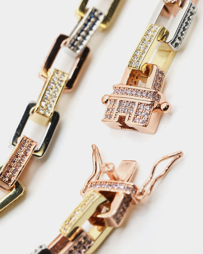 Saint Morta Tri Colour Chain 18" Iced Multi