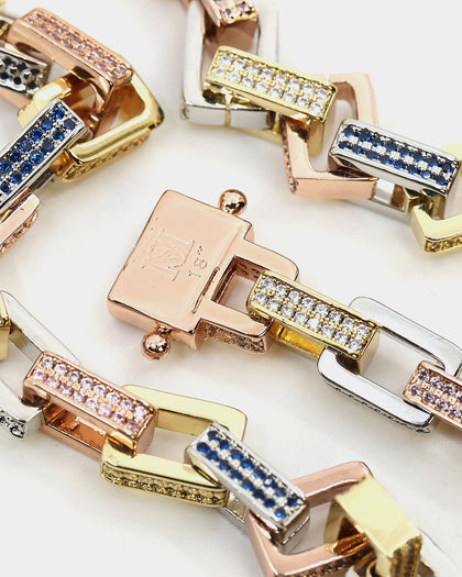 Saint Morta Tri Colour Chain 18" Iced Multi