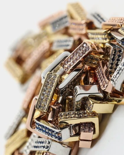 Saint Morta Tri Colour Chain 18" Iced Multi