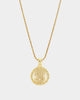Saint Morta $$$ Circle Pendant Iced Gold