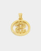 Saint Morta $$$ Circle Pendant Iced Gold