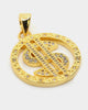 Saint Morta $$$ Circle Pendant Iced Gold