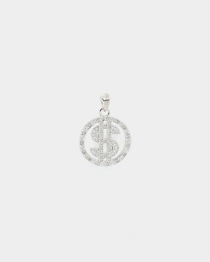Saint Morta $$$ Circle Pendant Iced White Gold