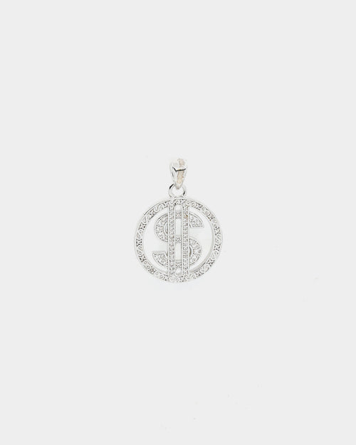 Saint Morta $$$ Circle Pendant Iced White Gold