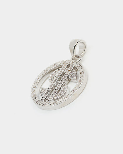 Saint Morta $$$ Circle Pendant Iced White Gold